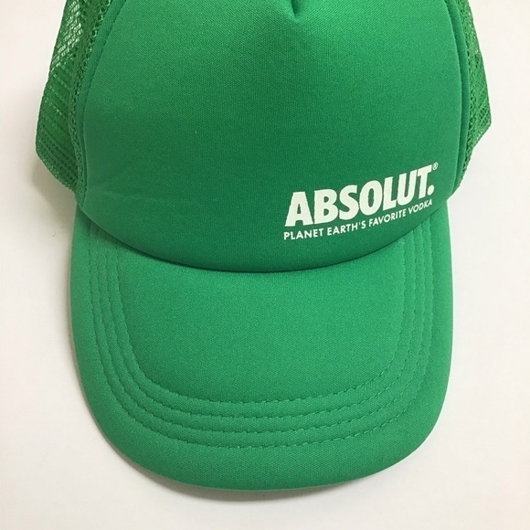 Absolut Vodka Mesh Hat Snapback Vintage Green Adjusts Unisex Foam Cap Trucker - Picture 2 of 10